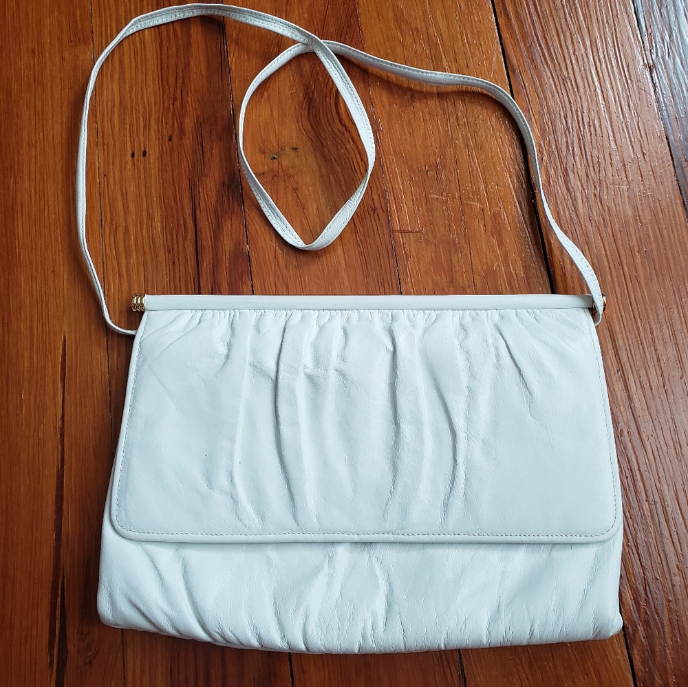*Mardane USA White Envelope Flap Vintage Purse Shoulder Bag